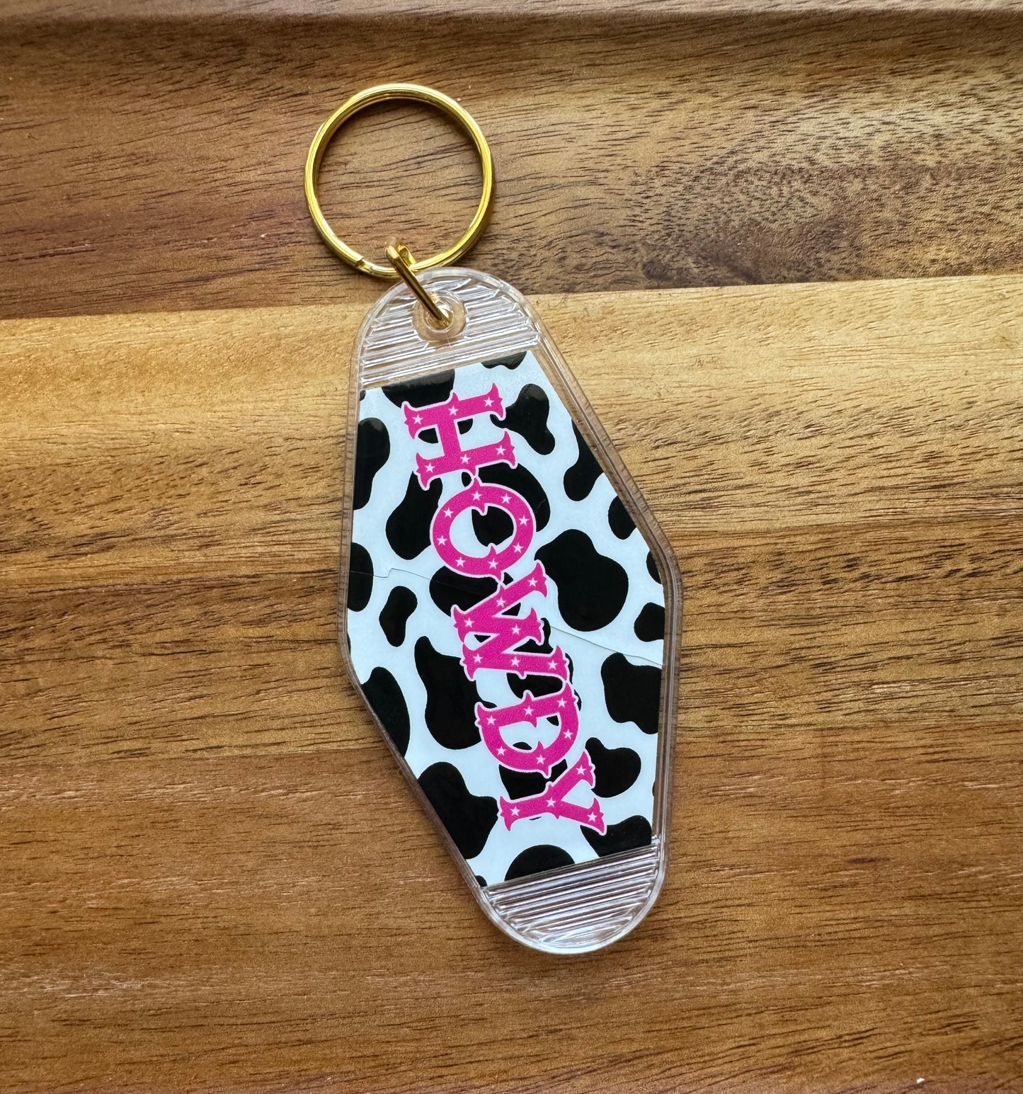 Cow Print Keychain