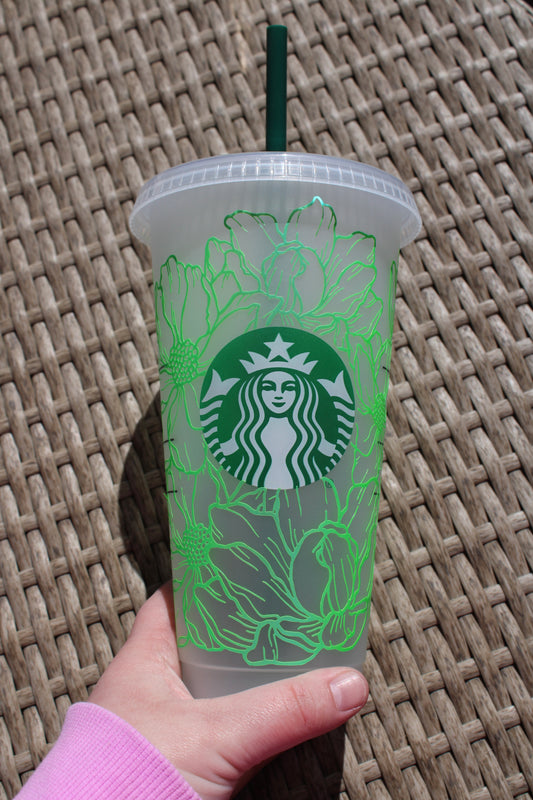 Holographic Peonies Starbucks